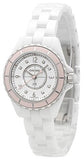 Chanel J12 Quartz Diamonds Ceramic White Dial White Steel Strap Watch for Women - J12 H4466