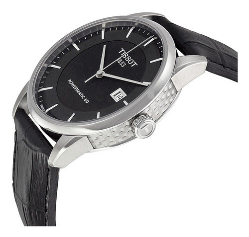 Tissot T Classic Luxury Black Dial Black Leather Strap Watch For Men - T086.407.16.051.00