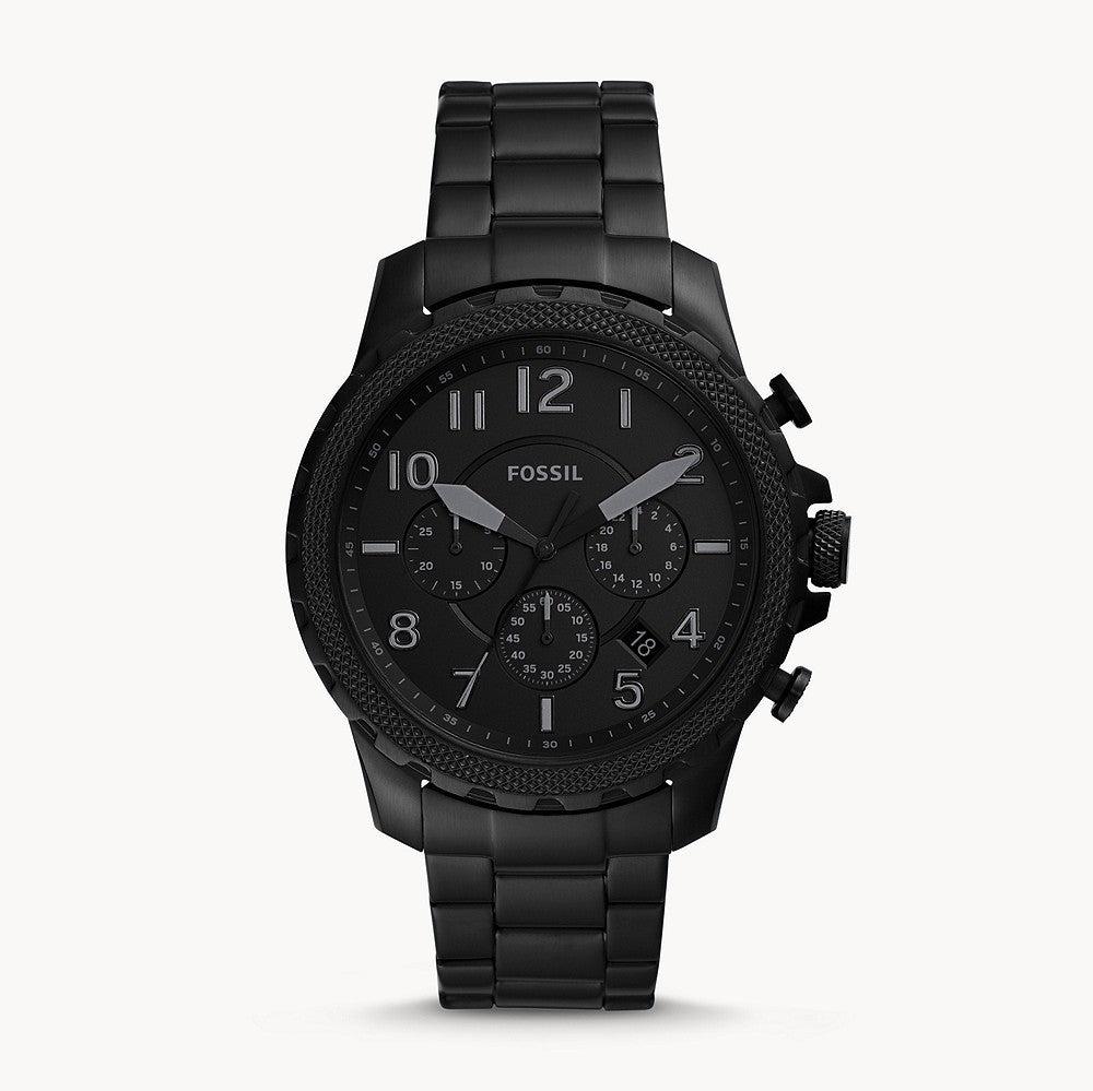 Fossil Bowman Chronograph Black Dial Black Steel Strap Watch for Men - FS5603