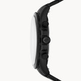 Fossil Forrester Chronograph Black Dial Black Steel Strap Watch for Men - FS5697