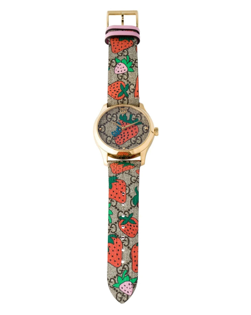 Gucci G Timeless Brown Dial Brown Leather Strap Watch For Women - YA1264133