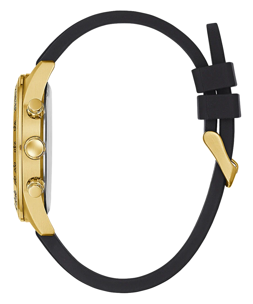 Guess Sport Multifunctional Black Dial Black Rubber Strap Watch for Men - GW0332G2