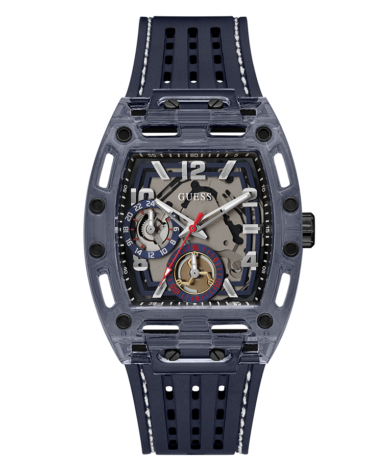 Guess Phoenix Chronograph Black Dial Black Rubber Strap Watch for Men - GW0499G1