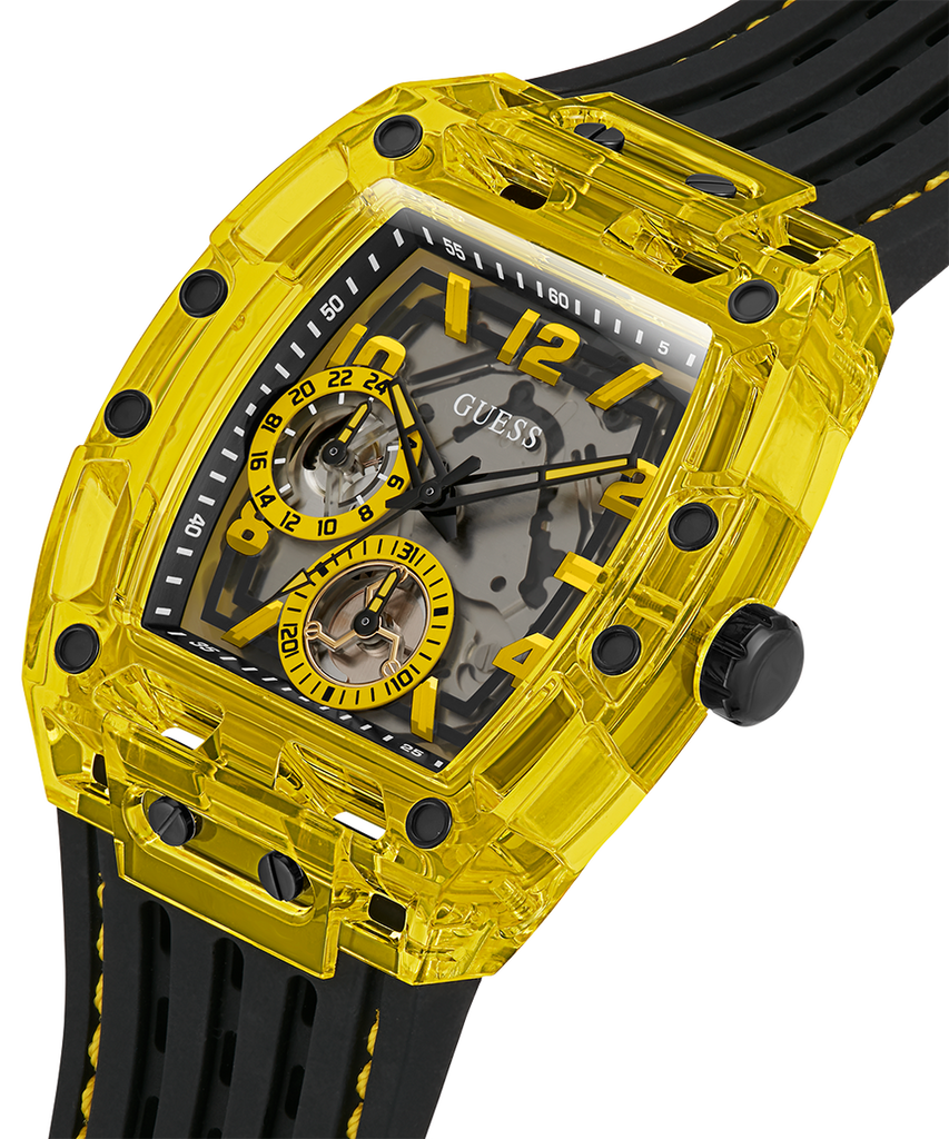 Guess Phoenix Chronograph Black Dial Black Rubber Strap Watch for Men - GW0499G2