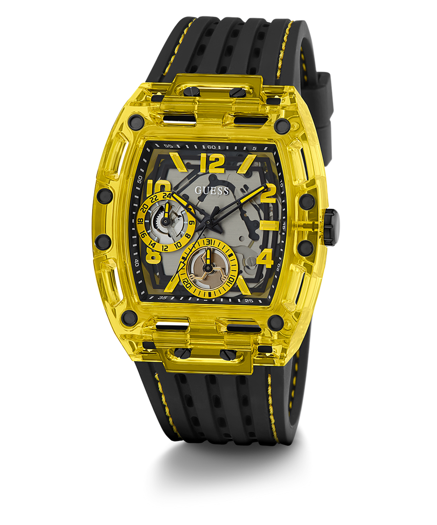 Guess Phoenix Chronograph Black Dial Black Rubber Strap Watch for Men - GW0499G2