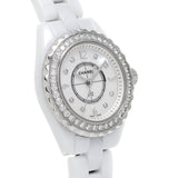 Chanel J12 Diamonds Quartz White Dial White Steel Strap Watch for Women - J12 H2572
