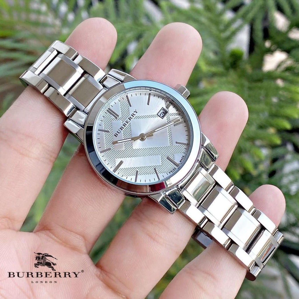 Burberry The City White Dial Silver Steel Strap Watch for Women - BU9100