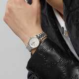 Gucci G Timeless Diamonds White Dial Silver Steel Strap Watch for Women - YA1265064