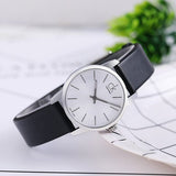 Calvin Klein City Silver Dial Black Leather Strap Watch For Women - K2G231C6