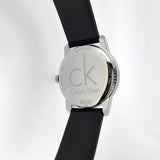 Calvin Klein City Silver Dial Black Leather Strap Watch For Women - K2G231C6