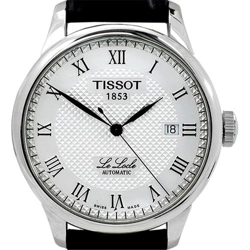Tissot T Classic Le Locle Automatic Silver Dial Black Leather Strap Watch For Men - T41.1.423.33
