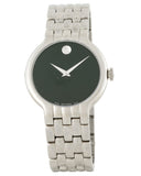 Movado Classic Quartz Black Dial Silver Steel Strap Watch for Men - 0606337