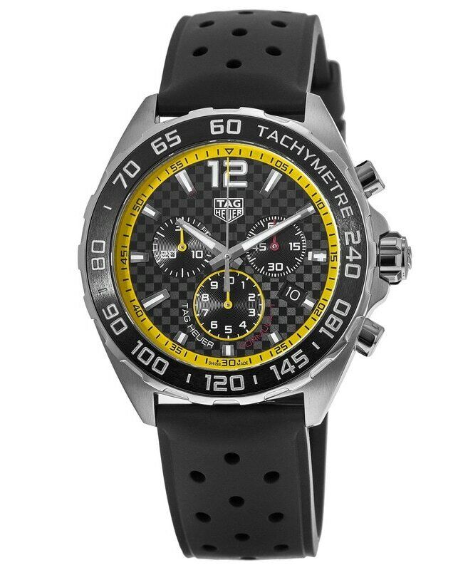 Tag Heuer Formula 1 Chronograph Black Dial Black Rubber Strap Watch for Men - CAZ101AC.FT8024