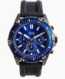 Fossil Garrett Chronograph Blue Dial Black Rubber Strap Watch for Men - FS5695