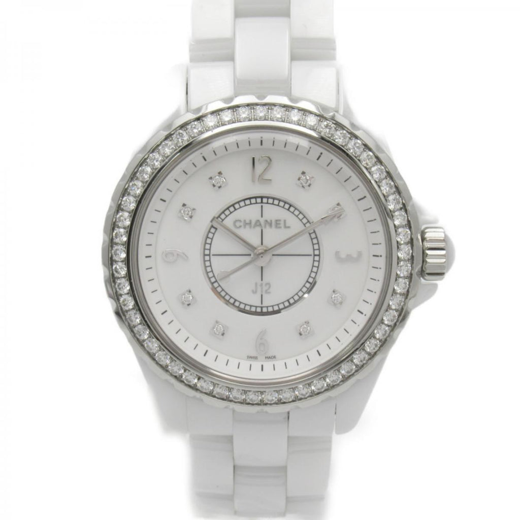 Chanel J12 Quartz Diamonds White Dial White Steel Strap Watch for Women - J12 H3110