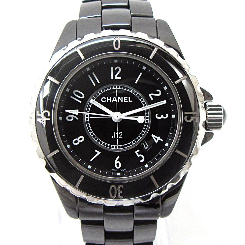 Chanel J12 Quartz Ceramic Black Dial Black Steel Strap Watch for Women - J12 H0682