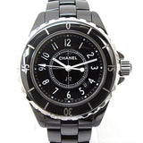Chanel J12 Quartz Ceramic Black Dial Black Steel Strap Watch for Women - J12 H0682