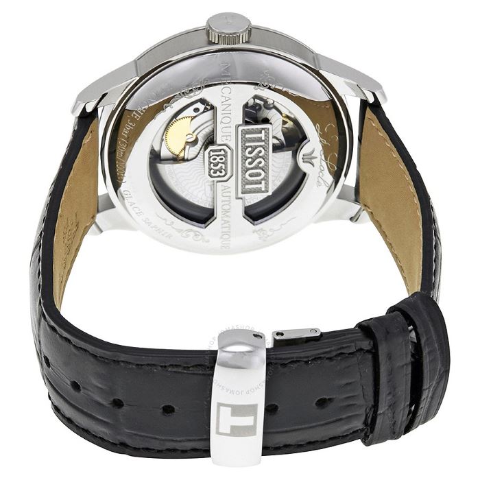 Tissot Le Locle Powermatic 80 Black Dial Black Leather Strap Watch For Men - T006.407.16.053.00