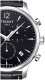Tissot T Classic Tradition Chronograph Black Dial Black Leather Strap Watch For Men - T063.617.16.057.00