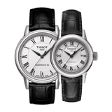 Tissot Carson Powermatic 80 White Dial Black Leather Strap Watch For Men - T085.407.16.013.00