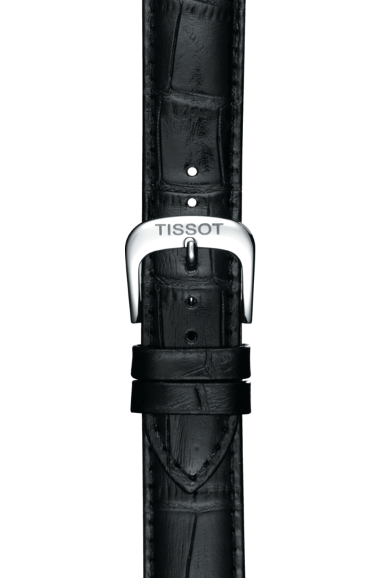 Tissot Carson Powermatic 80 White Dial Black Leather Strap Watch For Men - T085.407.16.013.00