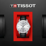 Tissot Chemin Des Tourelles Powermatic 80 Silver Dial Black Leather Strap Watch For Men - T099.407.16.037.00