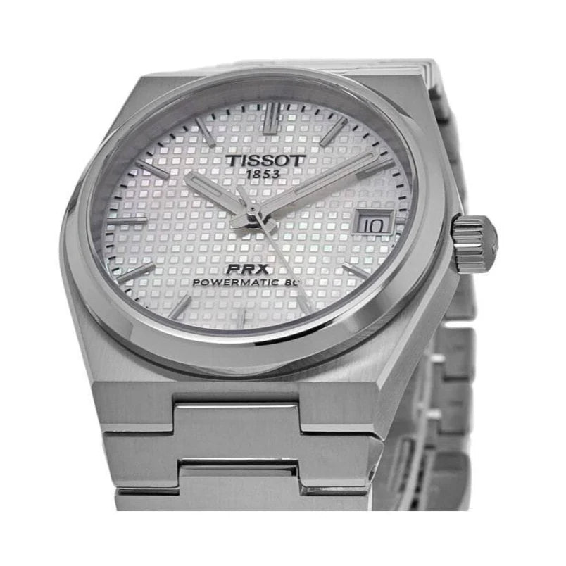 Tissot PRX Powermatic 80 White Dial Silver Steel Strap Watch for Men - T137.207.11.111.00