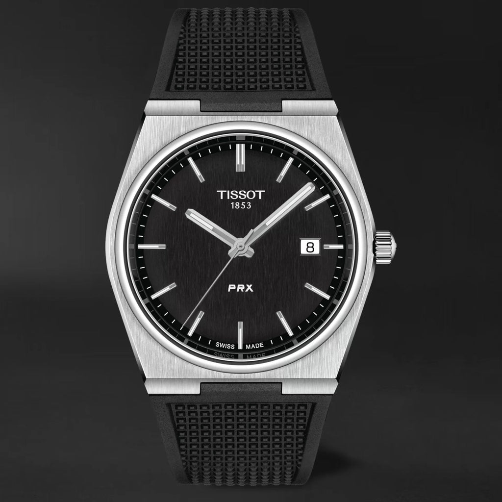 Tissot PRX Black Dial Black Rubber Strap Watch For Men - T137.410.17.051.00