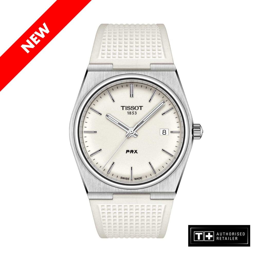 Tissot PRX 40 White Dial White Rubber Strap Watch For Men - T137.410.17.011.00