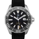 Tag Heuer Aquaracer Calibre 5 Automatic Black Dial Black Rubber Strap Watch for Men - WAY201A.FT6142