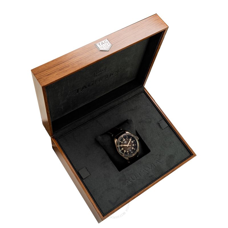 Tag Heuer Autavia 42mm Brown Dial Brown Leather Strap Watch for Men - WBE5191.FC8276