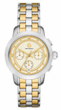 Tory Burch The Tory Chronograph White Dial Two Tone Steel Strap Watch for Women - TBW1052