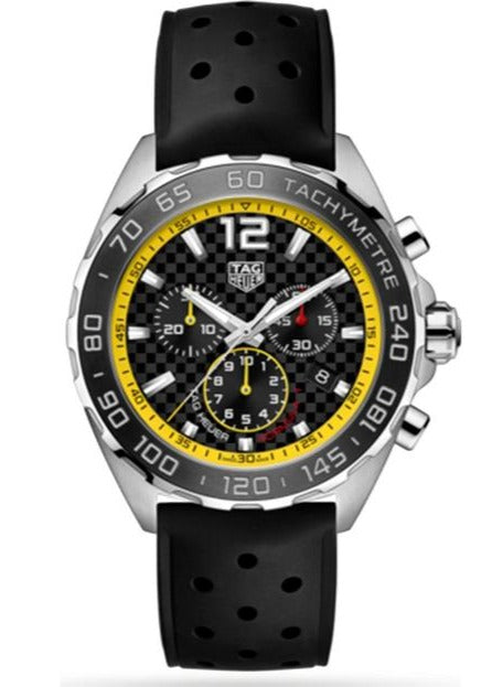 Tag Heuer Formula 1 Chronograph Black Dial Black Rubber Strap Watch for Men - CAZ101AC.FT8024