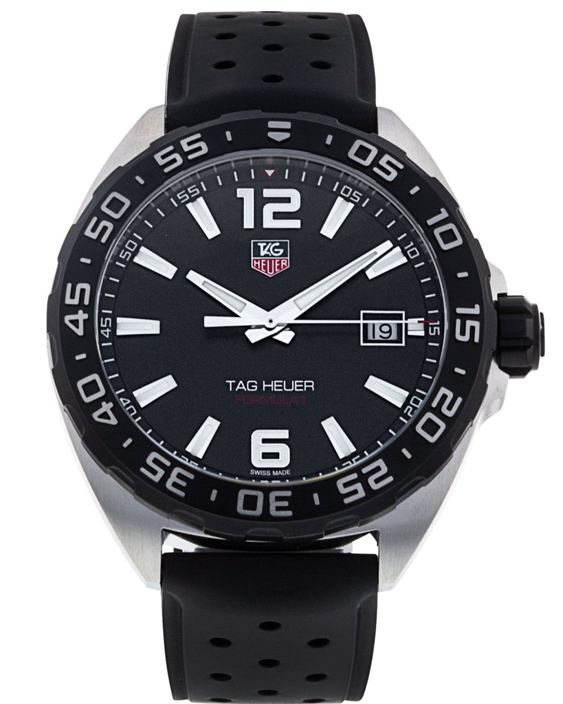 Tag Heuer Formula 1 Quartz Black Dial Black Rubber Strap Watch for Men - WAZ1110.FT8023