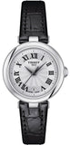 Tissot Bellissima Small Lady Silver Dial Black Leather Strap Watch For Women - T126.010.16.013.00