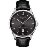 Tissot Chemin Des Tourelles Powermatic 80 Black Dial Black Leather Strap Watch For Men - T099.407.16.447.00
