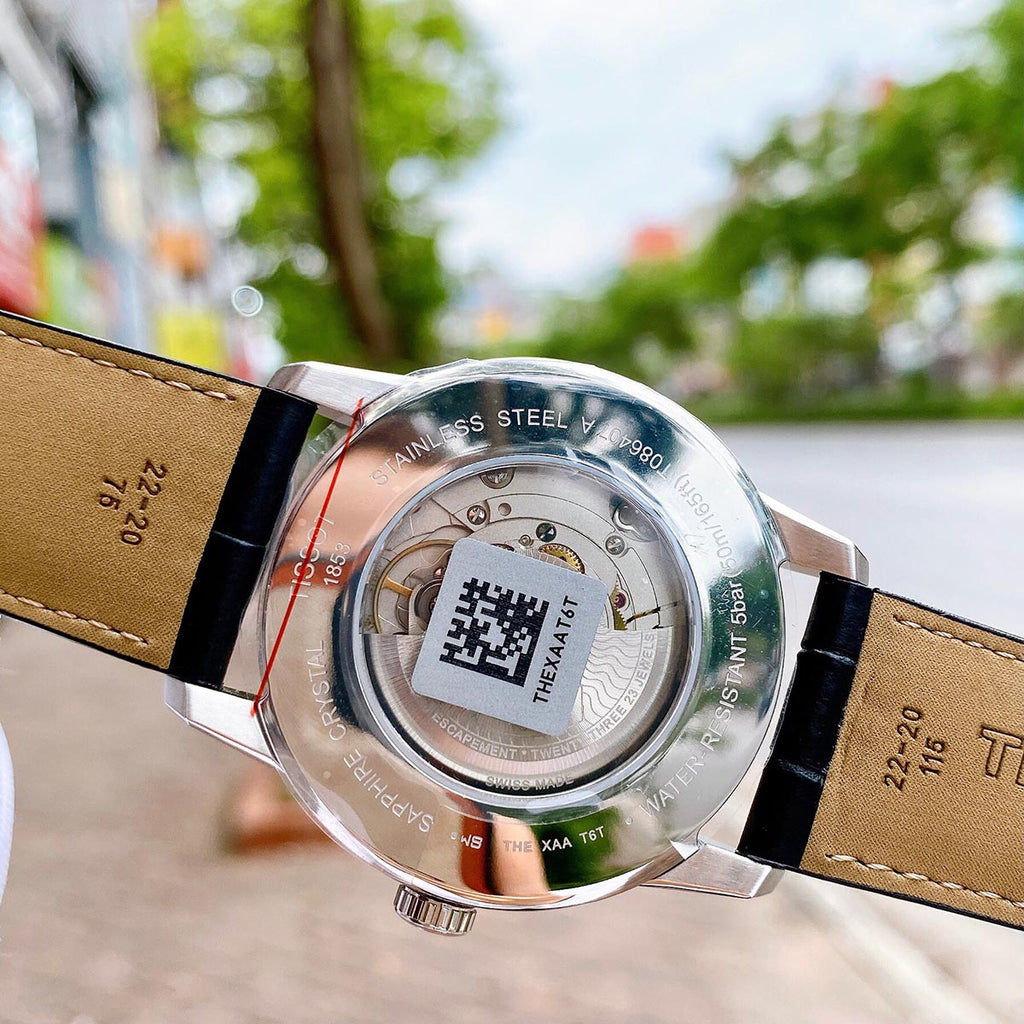 Tissot Luxury Powermatic 80 Black Dial Black Leather Strap Watch For Men - T086.407.16.057.00