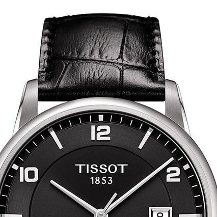 Tissot Luxury Powermatic 80 Black Dial Black Leather Strap Watch For Men - T086.407.16.057.00