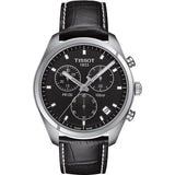 Tissot PR 100 Chronograph Black Dial Black Leather Strap Watch For Men - T101.417.16.051.00