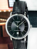Tissot Carson Premium Powermatic 80 Black Dial Black Leather Strap Watch For Men - T122.407.16.051.00
