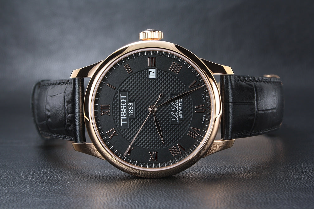 Tissot T Classic Le Locle Automatic Black Dial Black Leather Strap Watch For Men - T41.5.423.53