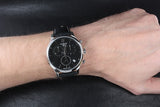 Tissot T Classic Tradition Chronograph Black Dial Black Leather Strap Watch For Men - T063.617.16.057.00