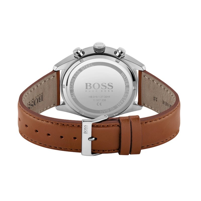 Hugo Boss Champion White Dial Brown Leather Strap Watch for Men - 1513879
