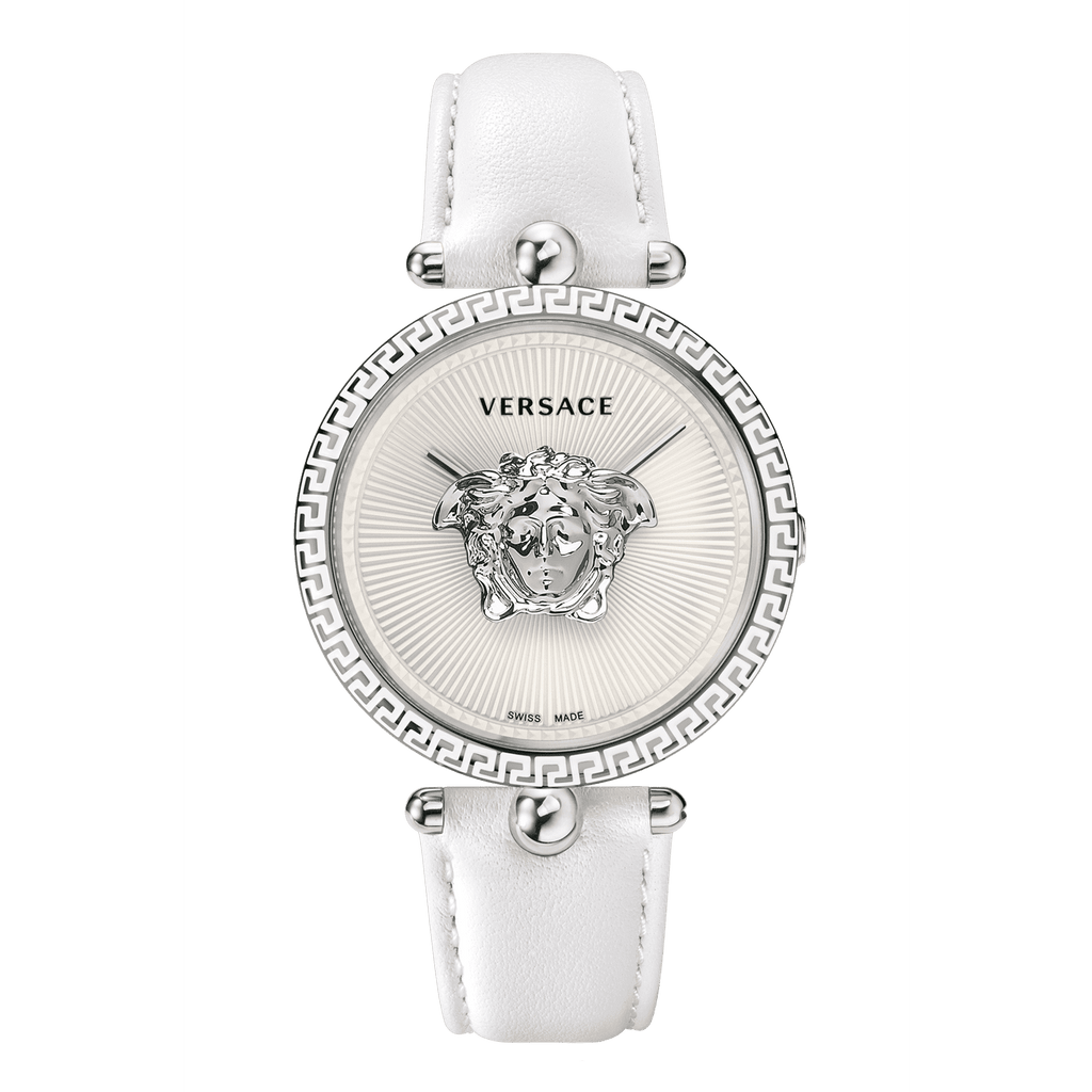 Versace Palazzo Empire White Dial White Leather Strap Watch for Women - VCO010017