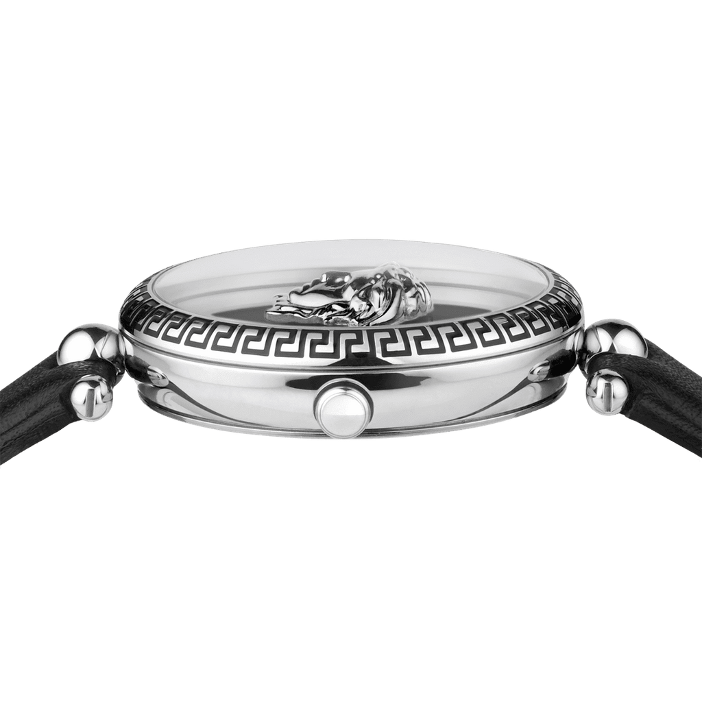 Versace Palazzo Empire Black Dial Black Leather Strap Watch for Women - VCO060017