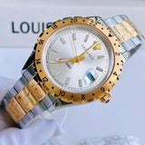 Versace Hellenyium GMT Silver Dial Two Tone Steel Strap Watch for Men - V11030015