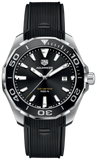 Tag Heuer Aquaracer Quartz Black Dial Black Rubber Strap Watch for Men -  WAY101A.FT6141