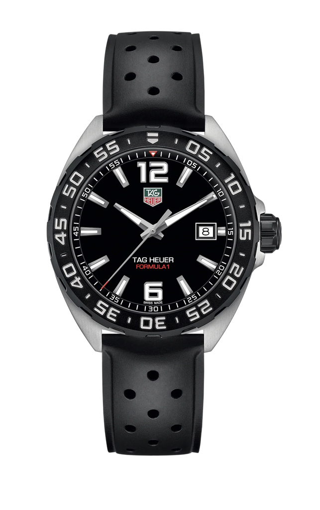 Tag Heuer Formula 1 Quartz Black Dial Black Rubber Strap Watch for Men - WAZ1110.FT8023