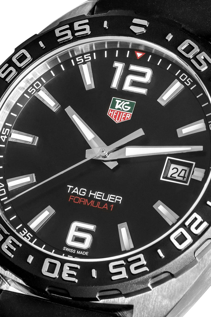 Tag Heuer Formula 1 Quartz Black Dial Black Rubber Strap Watch for Men - WAZ1110.FT8023