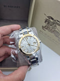 Burberry The City White Dial Two Tone Steel Strap Watch for Women - BU9115
